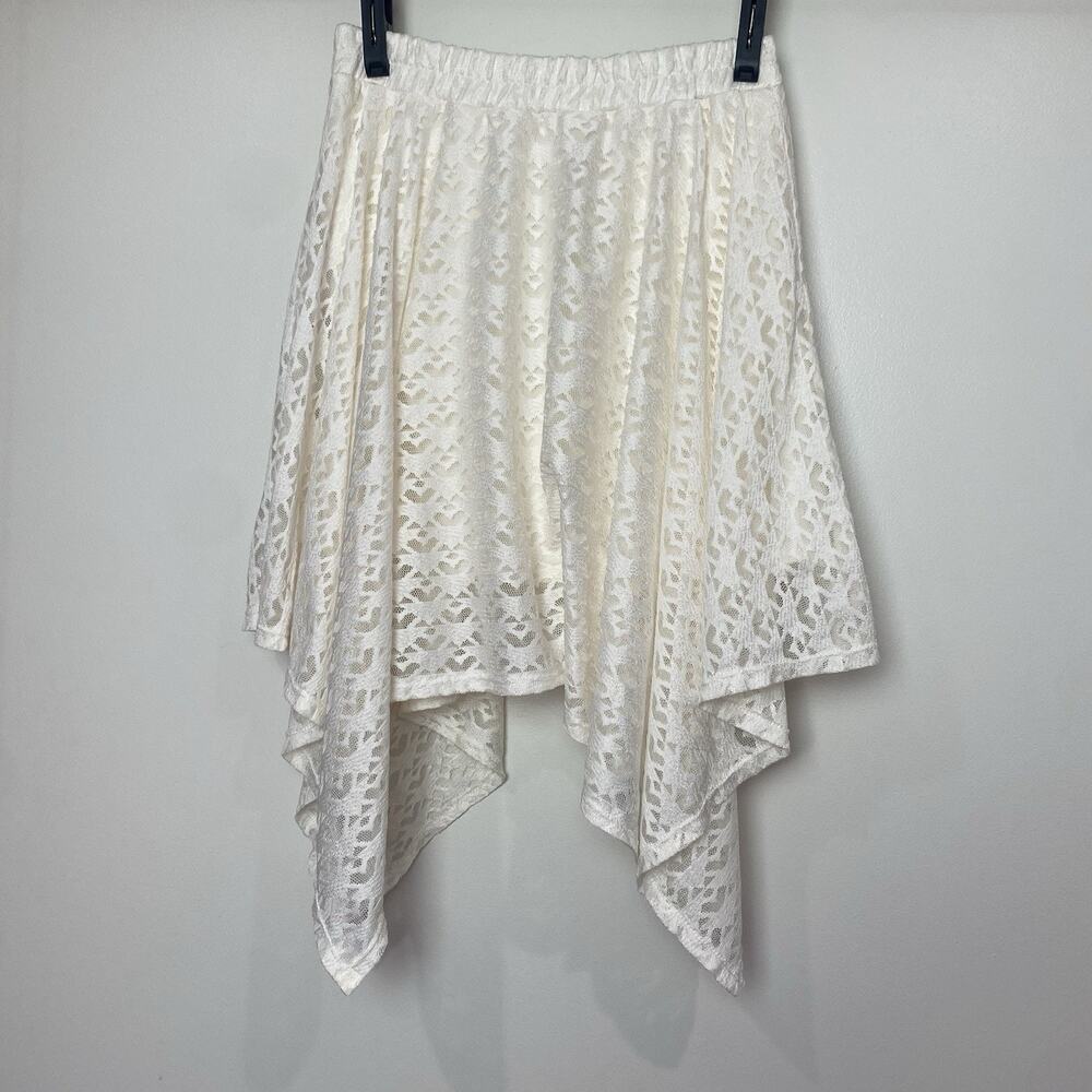 No Boundaries Women's Junior's Sz Medium 7 - 9 Cream White Lace Lined Skirt GUC